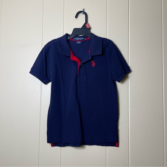 U.S. Polo Assn. Boys Bold Red and Blue Polo Shirt size 6-7 set of two - Picture 3 of 5